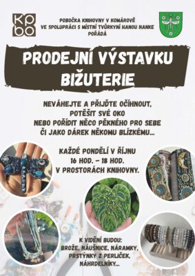 Prodejní výstavka bižuterie v komárovské knihovně