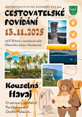 Pozvánka na cestovatelské povídání „Kouzelná Havaj“ s Ondřejem Hubáčkem