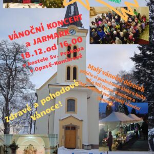 Vánoční koncert v komárovském kostele a obecní jarmárek