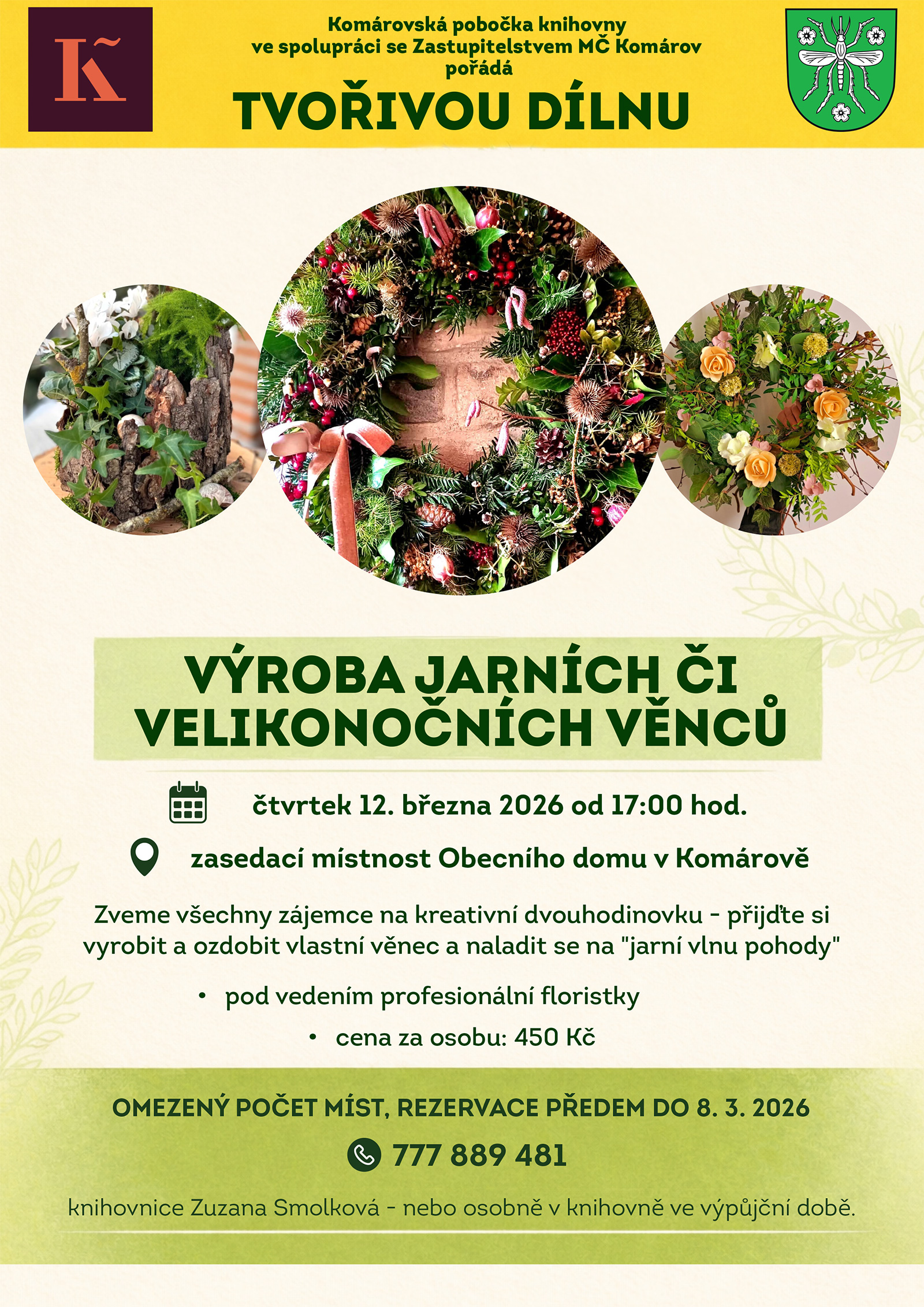 Tvořivá dílna – VÝROBA JARNÍCH či VELIKONOČNÍCH VĚNCŮ
