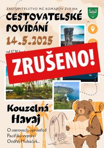 Cestovatelské povídání s Ondřejem Hubáčkem zrušeno!