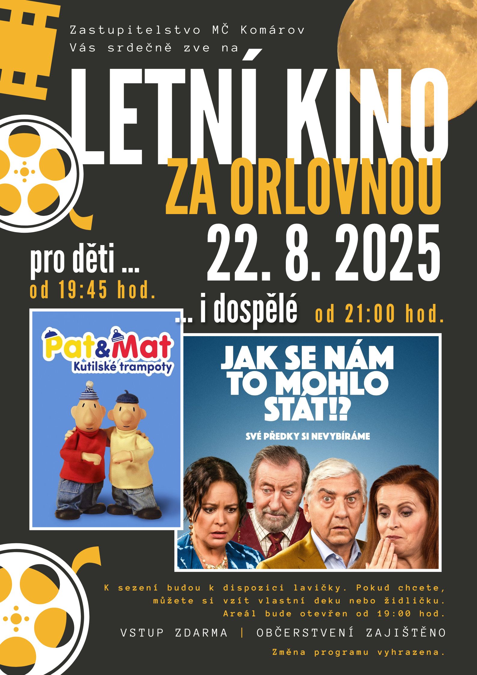 Srpnové letní kino za Orlovnou